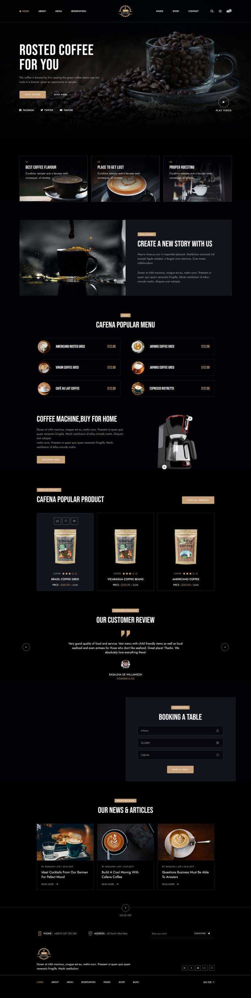 响应式咖啡奶茶店铺HTML5电商销售模板 - 项目资源网